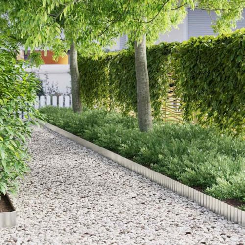 INLIFE Bordure de Pelouse Gris 15 x 0.03 x 1000 cm Acier Galvanisé-42008621