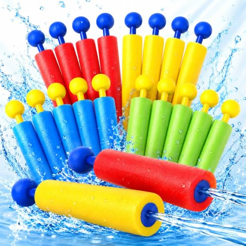 Pistolas de Agua de Espuma para Niños, Pack de 20 Mini Juguetes Acuáticos