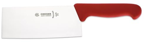 Giesser seit 1776 - Made in Germany - Chinesisches Kochmesser rot, Basic Red, Klinge 17 cm, rutschfest, Hackmesser spülmaschinenfest, rostfrei