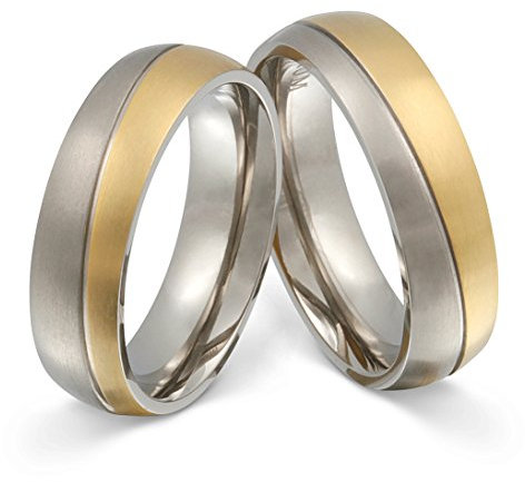 Juwelier Schönschmied Titanringe Partnerringe Eheringe - inkl. WUNSCHGRAVUR - Titan 64-68 T14HH - mit AMAZON KONFIGURATOR direkt online gestalten !