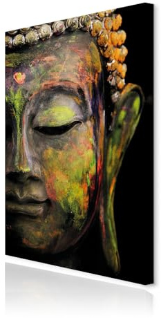 decomonkey Wandbilder Buddha 80x120 cm 1 Teilig Leinwandbilder Kunstdruck | Bild auf Leinwand, Wanddeko, Wohnzimmer, Wanddekoration, Buddhismus