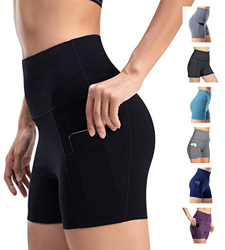 WateLves Damen Yoga Shorts Kurze Sporthose Leggings Fitness Shorts Jogginghose Fitness Hose Laufhose High Waist Kurze Hose Blickdicht Handytasche