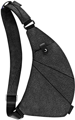 MRang Sling Crossbody väskor resor stöldsäker handväska väskor för kvinnor män vattentät .., Rem på vänster axel - svart, L, Slingryggsäck