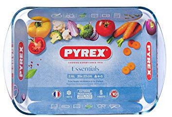 Pyrex Plat à four résistant à la chaleur avec poignées Essentials (35 x 23 cm - 2,6 l)