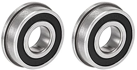 sourcing map 2 Stück F6202-2RS Flanschkugellager Kugellager 15x35x11mm doppelt abgedichtete Chromstahllager