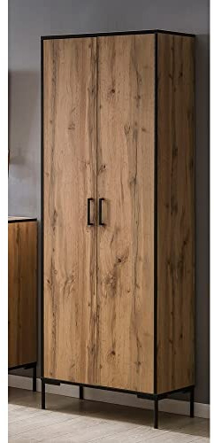 Lomadox Büro Aktenschrank in Eiche Landhaus Nb., B/H/T: 65,2/194,2/39 cm