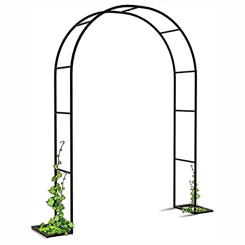 YYHJ Arcos de Jardin,Arco para Bodas Rosales,Pergola Metal Exterior,Plantas Trepadoras Cenador Planta Rosa Escalada Arch Jardín Decoración Fiesta,Varios Tamaños,Black (Size : W180xH220cm/70.5x86.5in)