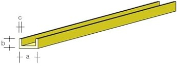 Aeronaut Messing U-Profil 5 x 5mm 1 Stück 1 Meter Lang Andys Hobby Shop