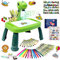 Dinosaur Drawing Projector Table with 72 Patterns Drawing Board Kids Art Tables with Pens,Pencils,Crayons,Scrapbook,Sticker Book,Unicorn Stickers,Stamps （12.6 * 9.5 * 14.5 inches）