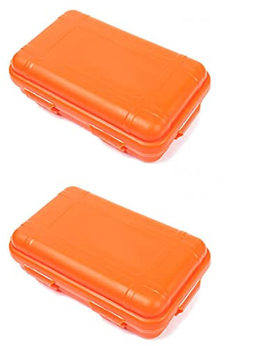 2 scatole impermeabili antiurto Contenitore in plastica antiurto, scatola di sopravvivenza all'aperto, custodia per disco rigido Attività all'aperto e viaggi (arancione)