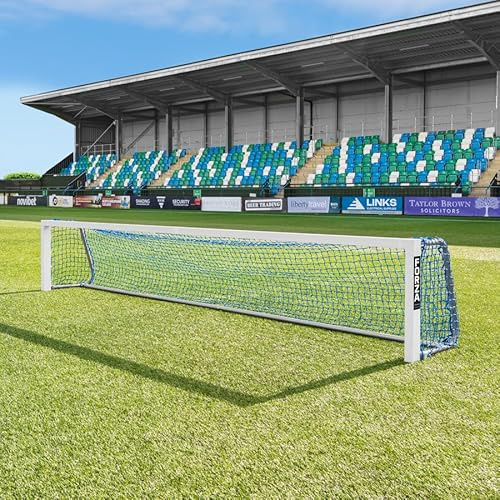 FORZA Mini hockeymål [vikbart mål i aluminium] – svarta och blå nätalternativ (blått nät, 3,66 m x 0,6 m)