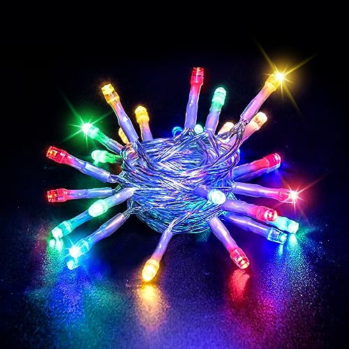Dalugo Luci LED Multicolore, 3M 30 LED luci Albero di Natale Multicolore con Timer 6h, IP65 Impermeabile Luci Led a Batteria per Decorazioni Natalizie all'interno e all'aperto