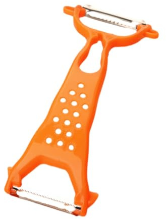 QOKLIYUI Éplucheur de Fruits et légumes à Double tête en Plastique, Facile à Nettoyer et Tranchant, pour la préparation des éplucheurs de Concombre, Carottes et Pommes de Terre, Orange