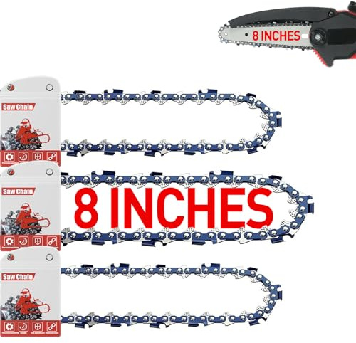 FuGuiB 8 Pollici Catena Motosega,1/4LP 1,1 mm 45 maglie 20 cm Catene Per Motosega In Confezione Da 3,Catena Di Ricambio Per Minisega