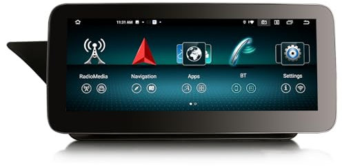 Erisin 10.25 Zoll Qualcomm 8-Kern 4GB+64GB Android 14 Autoradio GPS Navi für Mercedes E-Klasse W207 C207 A207 2009-2012 NTG 4.0 System Unterstützt IPS Bluetooth 5.1 DAB+ CarPlay Android Auto DSP WiFi