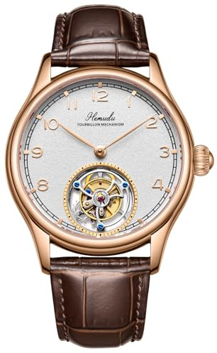 HEMUDU Original Tourbillon Mechanical Skeleton Watch, Sapphire Waterproof Stainless Steel Luxury Wristwatch