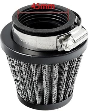 Filtro Aria Moto Detergente in schiuma for filtro aria universale for moto Spugna for aspirazione fredda for moto Testa a fungo ad alto flusso 35-60mm Filtro Aria Moto(Black 45mm)
