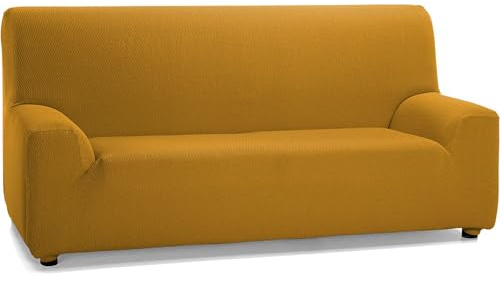 ECOMMERC3 | Housse de canapé élastique et Extra Douce pour canapé 2 Places 120 à 165 cm - Housse de canapé réglable, Couleur Moutarde - 100% fabriquée en Espagne