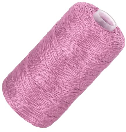 sourcing map Nylon String Cord 2.5mm x 218 Yards Macrame Rope Braided Thread Twine String Smooth Beading Cord for Jewelry Making Supplies, DIY Craft, Deep Pink