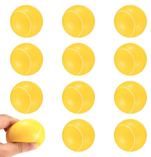 12 st skumbollar, 6 cm mjuka svamptennisbollar, skumtennisbollar för vuxnas stressavlastning (12)