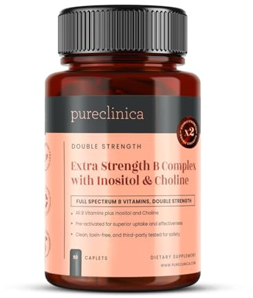Extra Strength B Complex with Inositol & Choline x 90 Caplets – High-Potency B Vitamins for Energy, Brain & Nerve Support – 3 Months Supply