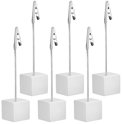 SHINEOFI 6 Portatarjetas De Metal Portafotos Multifuncionales Para Centros De Mesa Portafotos De Mesa Para Bodas Fiestas Decoración De Oficina Y Hogar.