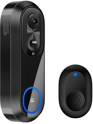 AMRTTWY Interphone. Sonnette vidéo étanche IP65 5G 2.4G WiFi 1080P for Maison connectée, interphone sans Fil, caméra de sécurité .Interphone vidéo