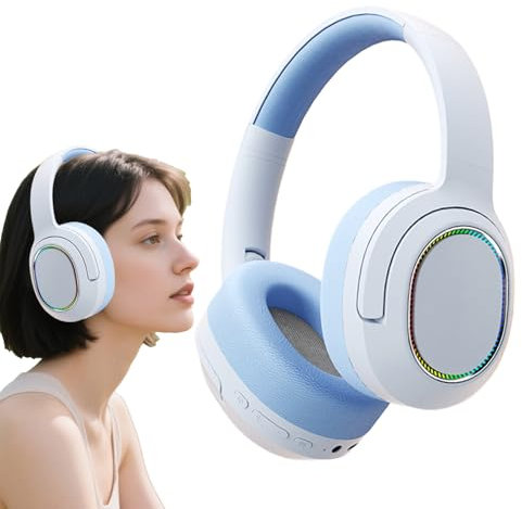 Générique Casque Ordinateur sans Fil,Casque sans Fil Bureau - Écouteurs Supra-Auriculaires Léger Pliable pour Téléphone Maison Camionneur Sport et Déplacements