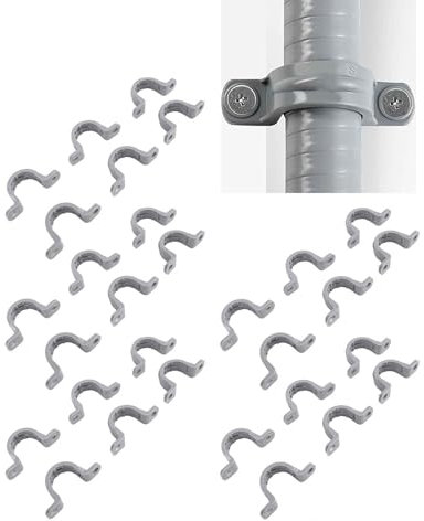 30Pcs PVC Conduit Flessing, 2 Fori U Clip Montaggio, Supporti per Tubi di Plastica, Morsetto Elettrico per Condotti per Conduci di Fissaggio, Tubi in PVC, Cavi, Aste (1 pollice)