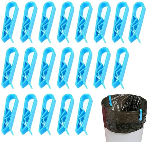 WUSJCOF 20 pinces pour sacs poubelle, supports en plastique pour déchets de cuisine, pinces pour sacs poubelle, pinces fixes pour sacs poubelle
