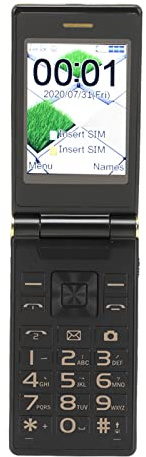 TOPINCN Flip Seniors Teléfono Long Standby -Clamshell Mobile Teléfono 5900MAH Dual Sim, A Touch Dial, Altavoz para Personas Mayores, Zinclegation/Gold (Gold)