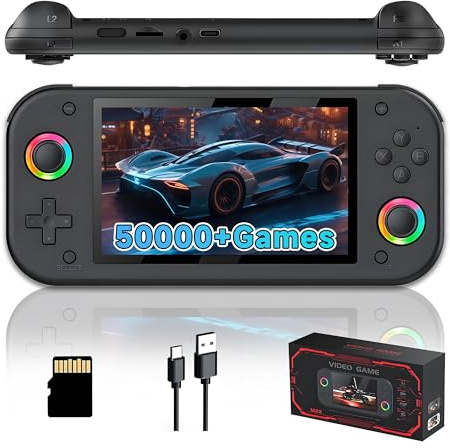 M26 Retro Handheld Games Console 256G,Video Games 5.1-inch IPS screen Display with 3000MAH Battery ,Retro Game Console Preload 50000+ Classic Games with 30 Emulators