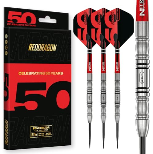 Red Dragon Penetrator 4 – 23g professionellt volframdartset | Högpresterande dartpilar med ståltipp | 50 Year Classics-kollektionen