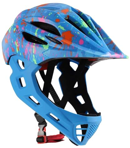 Aomiun Caschi da Bici per Bambini, Caschi per Biciclette Integrali Regolabili e Traspiranti, Leggeri per Bambini con Illuminazione a LED (M)