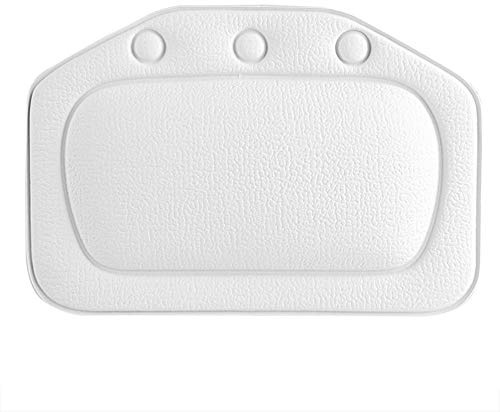 Nikou Cuscino per vasca da bagno, in morbida schiuma imbottita, con ventose antiscivolo, poggiatesta per vasca da bagno, collo e schienale, accessori da bagno (bianco)