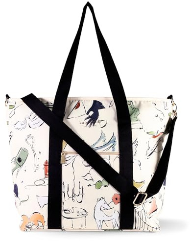 kate spade new york Large Capacity Insulated Cooler Tote Bag, Soft Sided Portable Beach Cooler with Shoulder Strap (New York Dream)