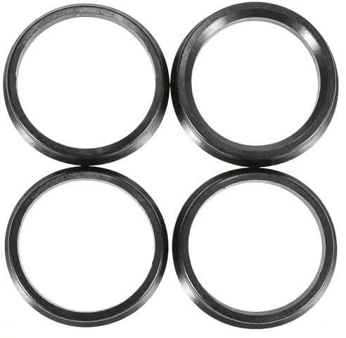 AJKQNMA 4 Stück Felgenzentrierringe 66,6mm auf 57,1mm, Schwarz Kunststoff Zentrische Ringe, Auto Radnaben Zentrierringe zur Beseitigung von Lenkradvibrationen
