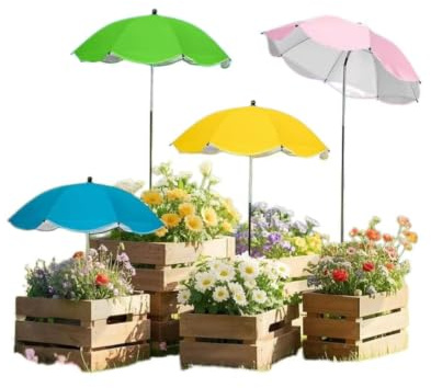 WYRJXYB 4 Pcs Parasols Pour Plantes D'extérieur, 75cm Grand Parasol de Jardin pour Parterres, Plantes en Pot, Angle & Haut Réglable 110 cm, Parapluies de Jardin D'exterieur pour Fleurs Plante