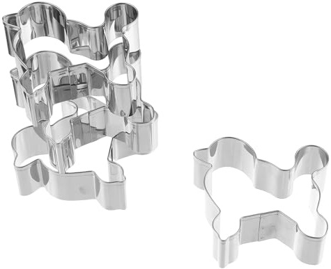 Toyvian Molde para Galletas de Acero Inoxidable en Forma de Perro Poodle, Set de 4 Piezas, Herramienta para Hornear Galletas y Bizcochos, Adecuado para Repostería Casera y Snacks