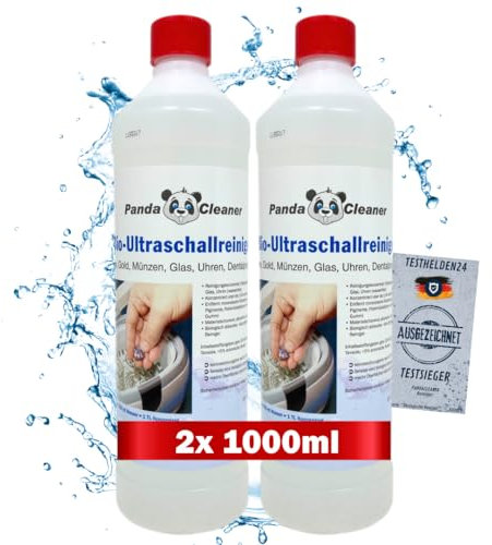 Limpiador ultrasónico PANDACLEANER® para baños de ultrasonidos: concentrado para gafas, joyas, productos dentales, oro, monedas, vidrio, relojes y mucho más. | 2000ml