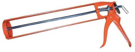 PTI Strong Caulking Gun, Sealant, Silicone, Caulk, Skeleton, Adhesives, Silicon - Professional Heavy Duty Applicator Seal Suitable for High Viscosity Products,400ml and 310ml (Orange)