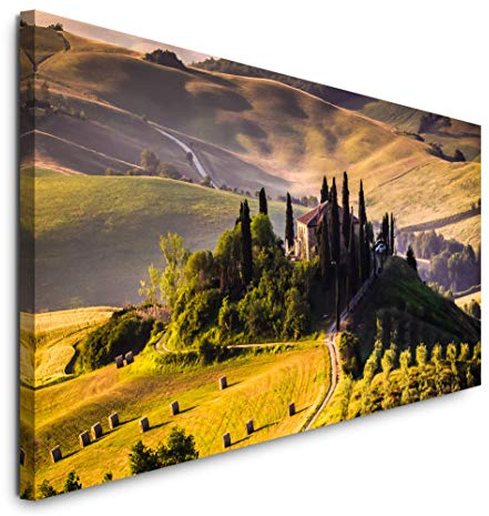 Paul Sinus Art GmbH Toskana Italien 120x 50cm Panorama Leinwand Bild XXL Format Wandbilder Wohnzimmer Wohnung Deko Kunstdrucke
