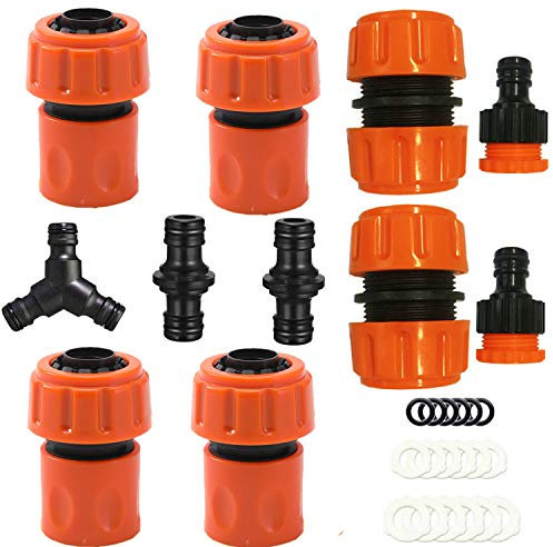 HONGCI Kit de 11 raccords de tuyau – Plastique ABS, raccord rapide, 1,9 cm, compatible avec les connecteurs Hozelock standard