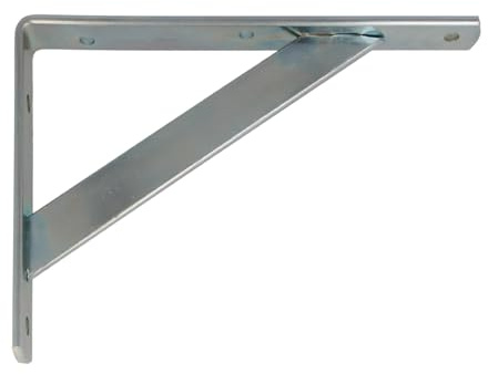 Amig - Regalwinkel Edelstahl | Metallwinkel für Regale | Regalhalterung | Farbe Verzinkt | Maße: 250 x 200 mm | Empfohlenes max. Gewicht: 250 kg