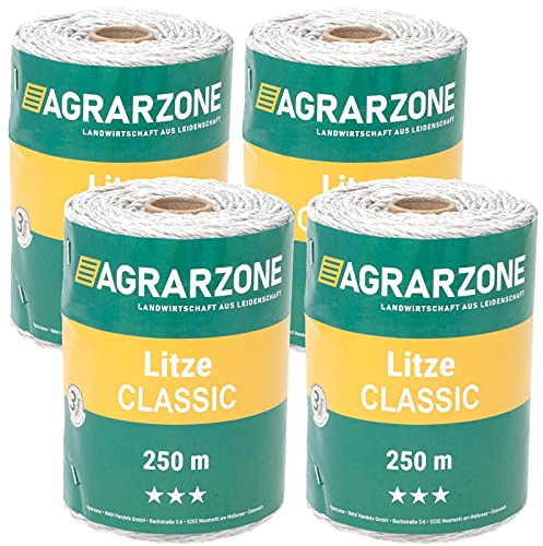 Agrarzone Weidezaunlitze Classic 1000m weiß Elektrozaun Weidezaun Pferde | Niro-Leiter 6x0,20, Elektrozaun, Pferde, Ponys, Haustiere