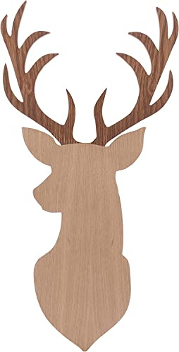 Bergliebe Hirsch Deko | Wanddekoration | Dekohirsch | Holzdekoration | Holz | Wandbild | Wanddeko aus Holz | 45,5 x 25,5 cm Pohmer Design