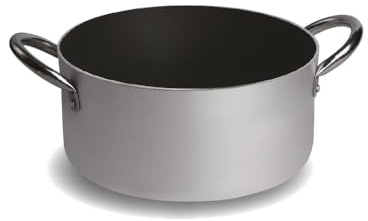 PARDINI – Casseruola alta in alluminio 24 cm, altezza 13 centimetri. Fondo antiaderente, spessore 3 millimetri. Capacità 5,6 litri. Linea professionale.