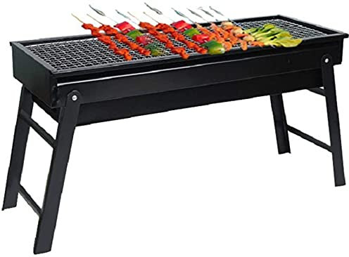 BBQ Smokeless Grill Smoker Grill Grill Barbecue Barbecue Portatile BBQ Pieghevole Griglia a carbone pieghevole, rivestimento di vernice nera ad alta temperatura, facile da pulire, per il campeggio del