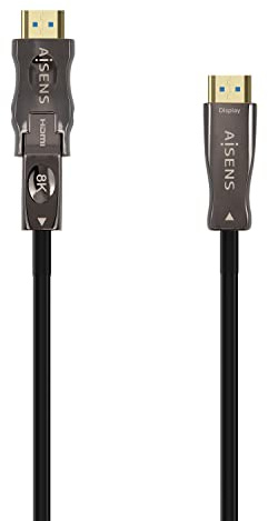 AISENS - A153-0647 - Cavo HDMI V2.1 AOC staccabile ultra alta velocità 8K@60Hz 4K@120Hz 4:4:4 48Gbps, A/M-D/A/M, nero, 40m