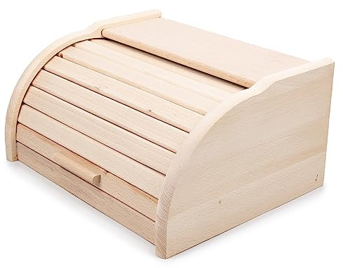 La Home by Chris Brotkasten aus Buchenholz mit Belüftung 32 x 25 x 16 cm, Küche Brotbox, Holzbox für Brot, Optimal zur Aufbewahrung Ihres Frischen Brotes mit PZH-Zertifikat